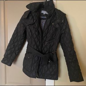 Marc New York by Andrew Marc Black Quilted Hooded Jacket Small